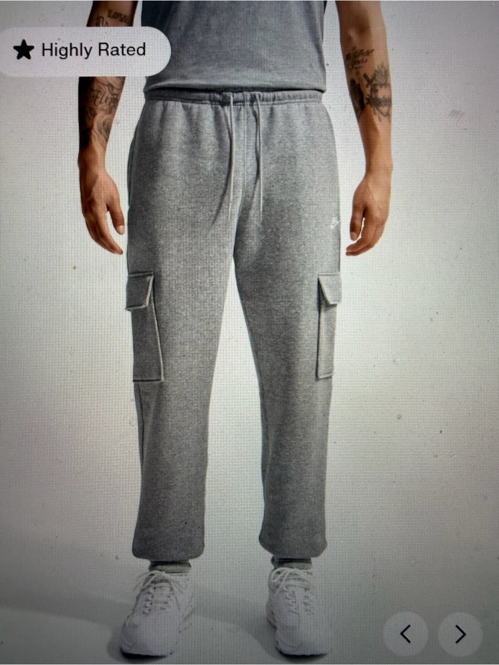 Nike Men's Heather Gray Cargo Sweatpants